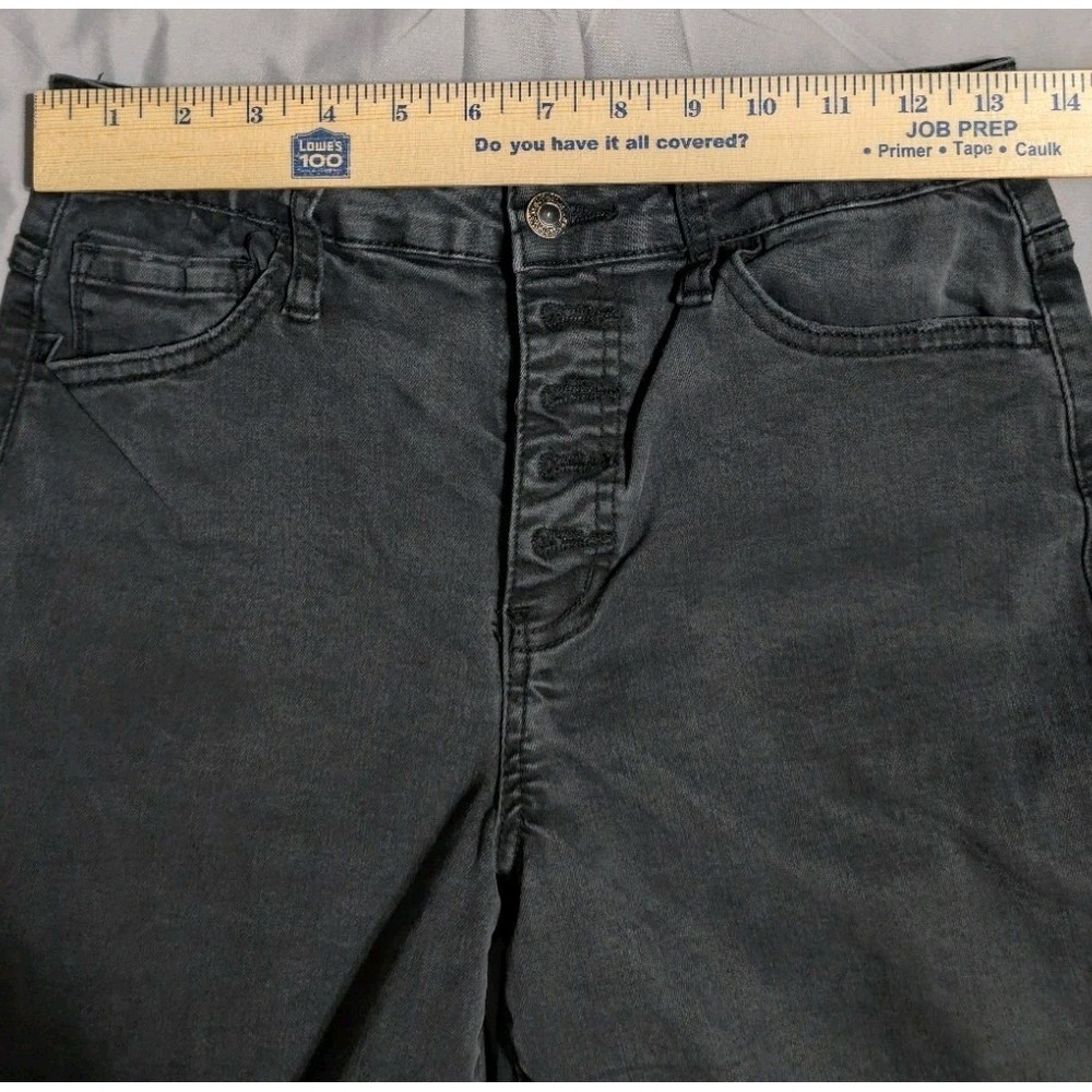 Vervet Womens 29 High Rise Wide Leg Jeans Gray Raw Hem Stretch Denim - Picture 5 of 9